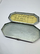 1930's Era Coffin Shaped Metal Compact Case for Storage, Coins, Money 3 5/8