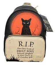 Loungefly Disney Hocus Pocus Binx & Emily Binx R.I.P. Mini Backpack Black picture