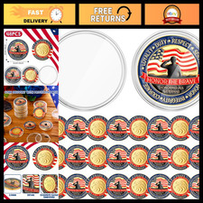 48 Pcs Military Challenge Coins Set with Display Case - Veterans Memorial Day Gi picture