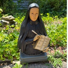 Vintage Chalkware Saint Frances Xavier Mother Cabrini Statue 1940s 14