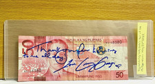 2012 Lady Gaga 'Born This Way' Tour Signed Filipino 50 Dollar Bill picture