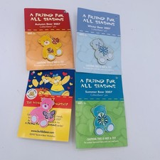 NEW 2007 Build‑A‑Bear Seasonal Bear Pins Lot of 4 Spring Summer Autumn Winter picture