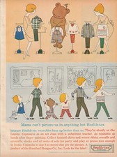 1964 Health-tex Stantogs Vintage Print Ad 1960s Child Clothing Anamorphic Bear picture