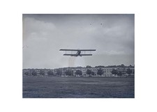 1919 Boston Franklin Field Biplane Airplane Flight Landing Glass Negative OOAK picture