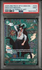 2026 ONE PIECE OP14-EB04-THE AZURE SEA'S SEVEN #030 DRACULE MIHAWK PSA 9 picture