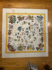 Vintage Belcrest  Print Cotton California Souvenir Tablecloth W/Tag Unused 52