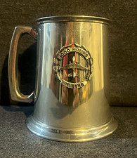 Vintage Leonard Eales Sheffield Pewter Tankard 1000 Hours Viking Airplane Mug picture