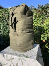 Genuine WW2 US Army Kit Bag Sea Sack Olive Cotton Drill Large 1945 GC picture