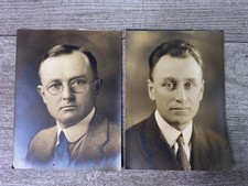 Vintage 1920s-1940s Silver Gelatin Photo Lot 2 Men Portraits Genealogy picture