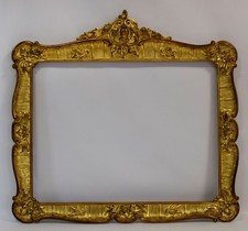 Ca. 1900 Old frame original condition, covered with metal leaf Int: 28.3x21.9 in picture