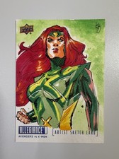 2022 UD Allegiance: Avengers vs X-Men JEAN GREY Sketch Card 1/1 by Kurobhie picture