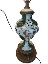 Vintage Italian Capodimonte Figural Porcelain Table Lamp with Dolphin Base picture