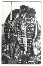c1930-50 RPPC Gevaert Photo Hindu Temple Deity Statue India Postcard picture