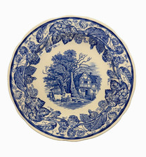 Spode Blue Room Collection Rural Scenes Blue & White Round Plate picture