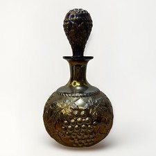 Stunning Northwood Grape & Cable Carnival Glass Cologne/Decantor Bottle Amethyst picture