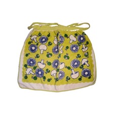 Vintage Mushroom ladybug Terry Cloth Kitchen Blue green ½ Apron Trippy 70s Mod picture