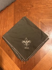 Official BSA Scouts Uniform Neckerchief In Forest Green Embroidered Emblem picture