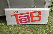 Vintage Enjoy TaB Soda Sign Plastic Embossed 3D Coca-Cola Lighted Insert Retro picture