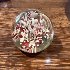 Beautiful Flower Brown And White Paperweight Unsigned picture