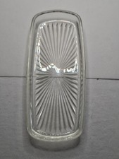 Vintage Clear Glass Butter Dish Liner Replacement Insert Starburst Sunburst MINT picture
