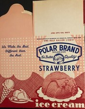 1960's POLAR BRAND 1/2 Gallon Ice Cream Container w/ a Polar Bear Pictured - NOS picture