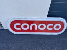 Conoco Gas Station Plastic Molded 77x24 Sign Advertising Mam Cave Garage picture