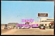 ROUTE 66~KINGMAN, AZ~CORONADO COURT~ASSOCIATED GAS ~ CAFE~ car ~ postcard ~1950s picture
