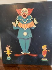 Vintagw Bozo The Clown Wall Plaque Painted Decopague 14