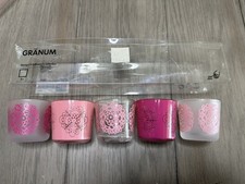 IKEA Granum Pink Floral Flower Modern Design Votive/Tealight Holders - Set of 5 picture