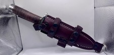 GCS Handmade Stacked Leather Handle D2 Tool Steel Tactical Hunting Knife picture