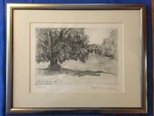 Lithograph Princess Pilar of Bavaria 1953, Nymphenburg Palace Temple of Appollo picture