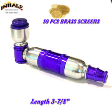 Inhale®️ metal Anodized long Chamber Tobacco Smoking Pipe with 10 Brass screen picture