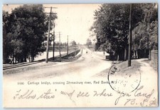 c1906 Red Bank New Jersey NJ Postcard Carriage Bridge Shrewsbury River Posted picture