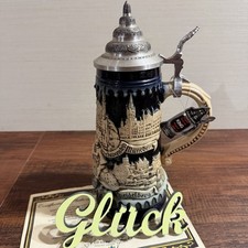 KING Werk German Beer Stein New w/ Tags COA Jousting Knights Munich Castle 0.5L picture