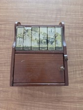 Dennisons Miniature Books Bookshelf Stationery Wood Cabinet Complete Rare 1930’s picture