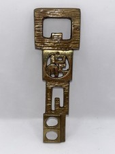 Vintage ABADA #810 Brass Bottle Opener Made in Israel Brutalist Design picture