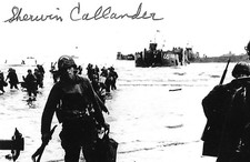 Sherwin Callander signed 4x6 photo WW II D-Day European Theater RARE COA LOOK picture