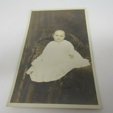 Baby in White Gown RPPC Real Photo Postcard Strunk's Studio c1910s Unused picture