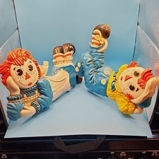 Syroco Raggedy Ann & Andy Wall Plaque 1977 Large Matte Plastic Hanging picture
