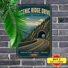 Scenic Parkway Metal Sign Vintage Mountain Highway Travel Tour Metal Tin Plaque picture