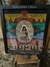 ***VERY NICE OLD NATIVE AMERICAN FOLK ART PAINTING ON OLD WINDOW SCREEN NICE*** picture