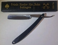 Rare NOS F. Herder Abr. Sohn Solingen 155 Straight Razor Spade & Cross Keys  picture