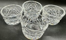 ESTATE WATERFORD SIGNED CRYSTAL OPEN SALT CELLAR DIP COMERAGH PATTERN SET 4 picture