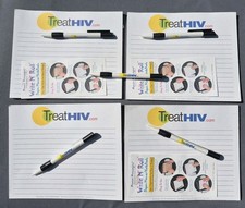 Vtg '99 Treat HIV GSK Pharma Advertising Mousepads Pens Lot Medical AIDS History picture