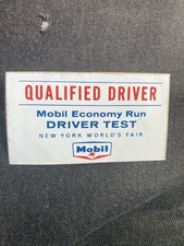 1964 Mobil World’s Fair Promo sticker qualified Driver Economy Run Drivers Test picture