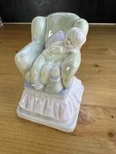 Vintage K's Collection Porcelain Figurine Sleeping Child In Armchair Pastel picture