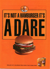 Wendy's 2002 Classic Hamburger Vintage Print Ad Fast Food VTG It's A Dare picture