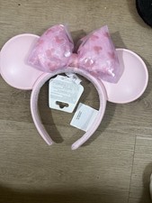 2025 Disney Parks Pink Mickey Icon Head Bow Fashion Mickey Minnie Ears Headband picture