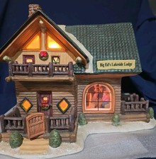 Holiday Time 2004 Village Collectibles “Big Ed’s Lakeside Lodge” w/ Light   picture