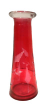 Vintage Cranberry Etched Glass Bud Vase or perfume bottle missing topper? picture